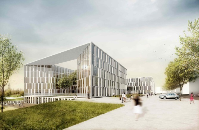 ILB-Neubau Visualisierung Seitenansicht 2014