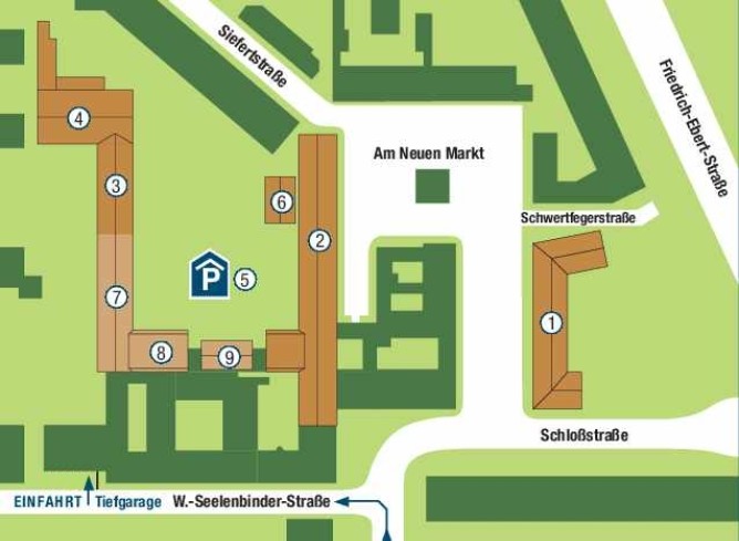 Karte mit Standort des Objektes "Neuer Markt"