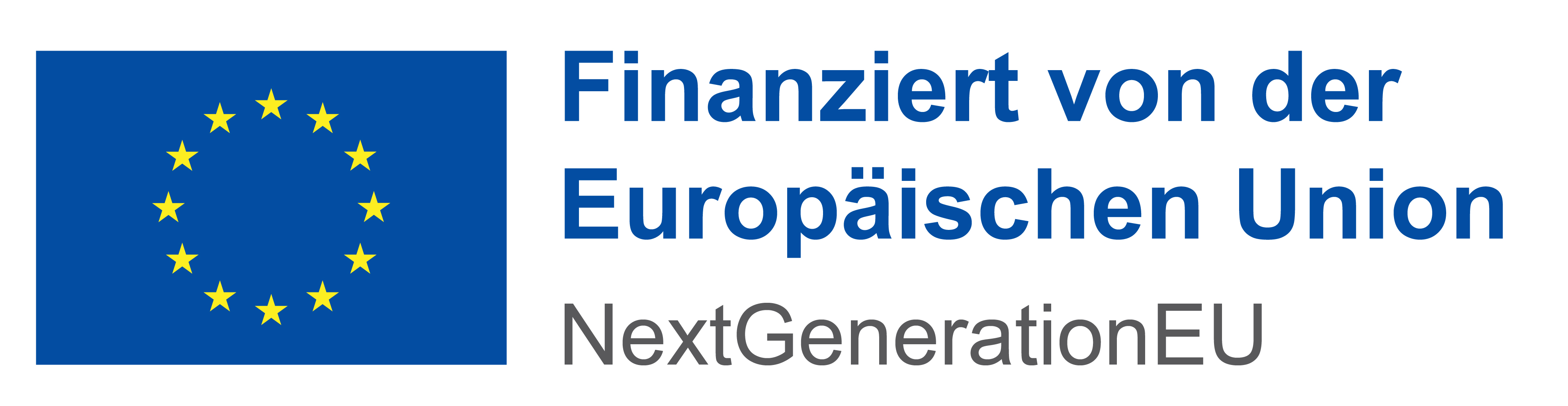 Wortbildmarke mit Schriftzug: Finanziert von der Europäischen Union: Next Generation